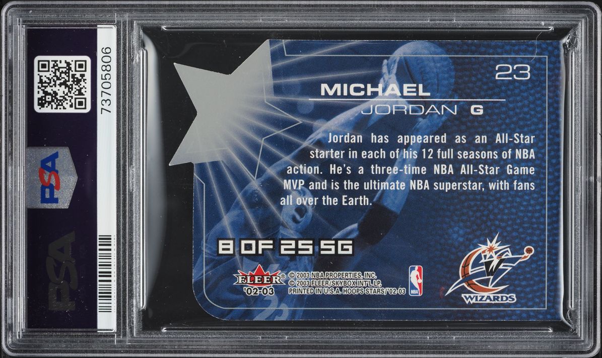 2002 Hoops Stars Star Gazing Die-Cut Michael Jordan #8 PSA 9 MINT