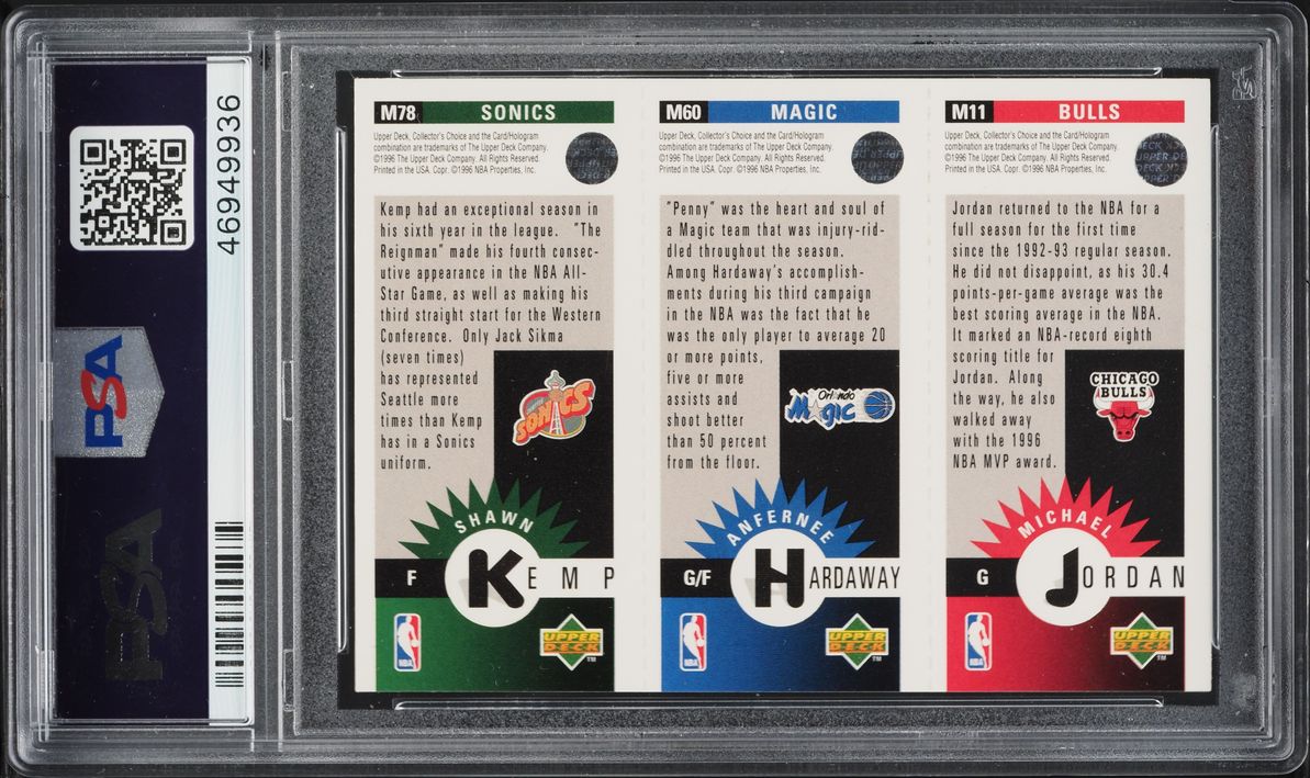 1996 Collector's Choice Mini Michael Jordan Anfernee Hardaway Shawn Kemp PSA 10 GEM MINT