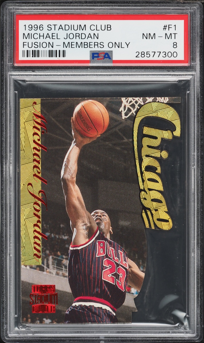 1996 Stadium Club Fusion Members Only Die-Cut Michael Jordan #F1 PSA 8 NM-MT