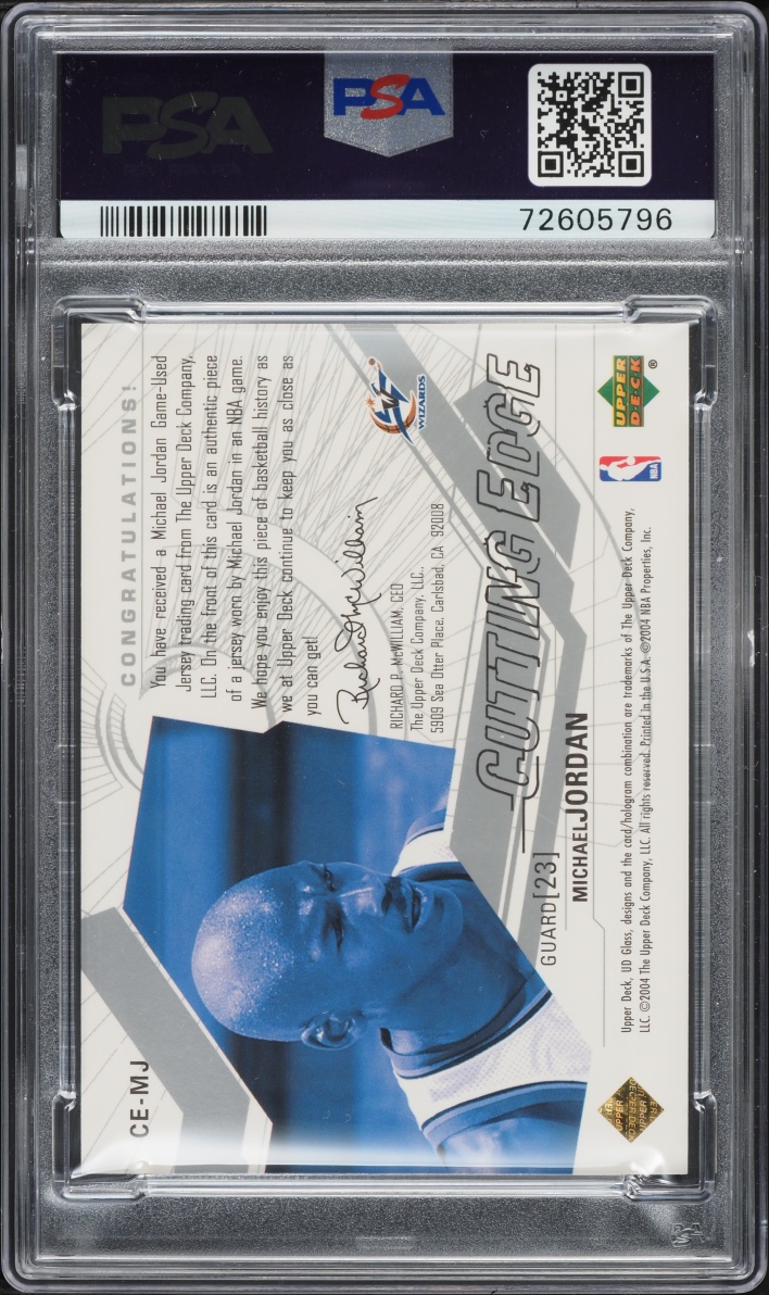 2003 Upper Deck Glass Cutting Edge Michael Jordan PATCH /100 #CE-MJ PSA 10 GEM MINT