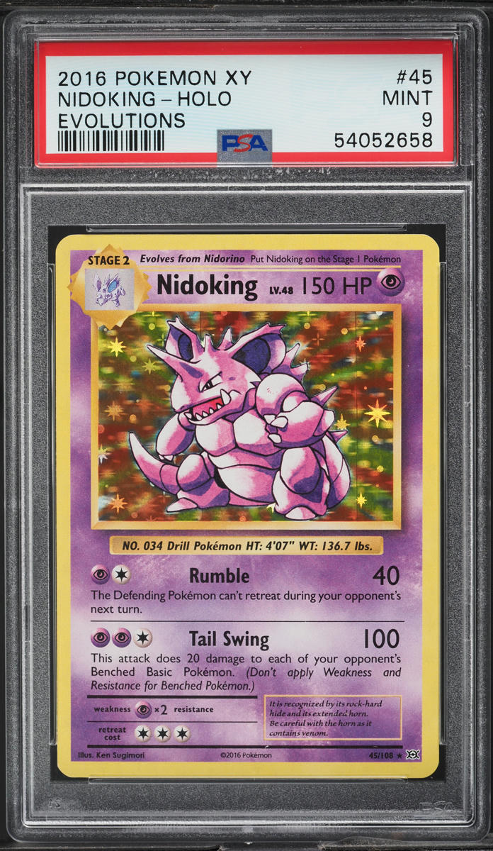 2016 Pokemon XY Evolutions Holo Nidoking #45 PSA 9 MINT