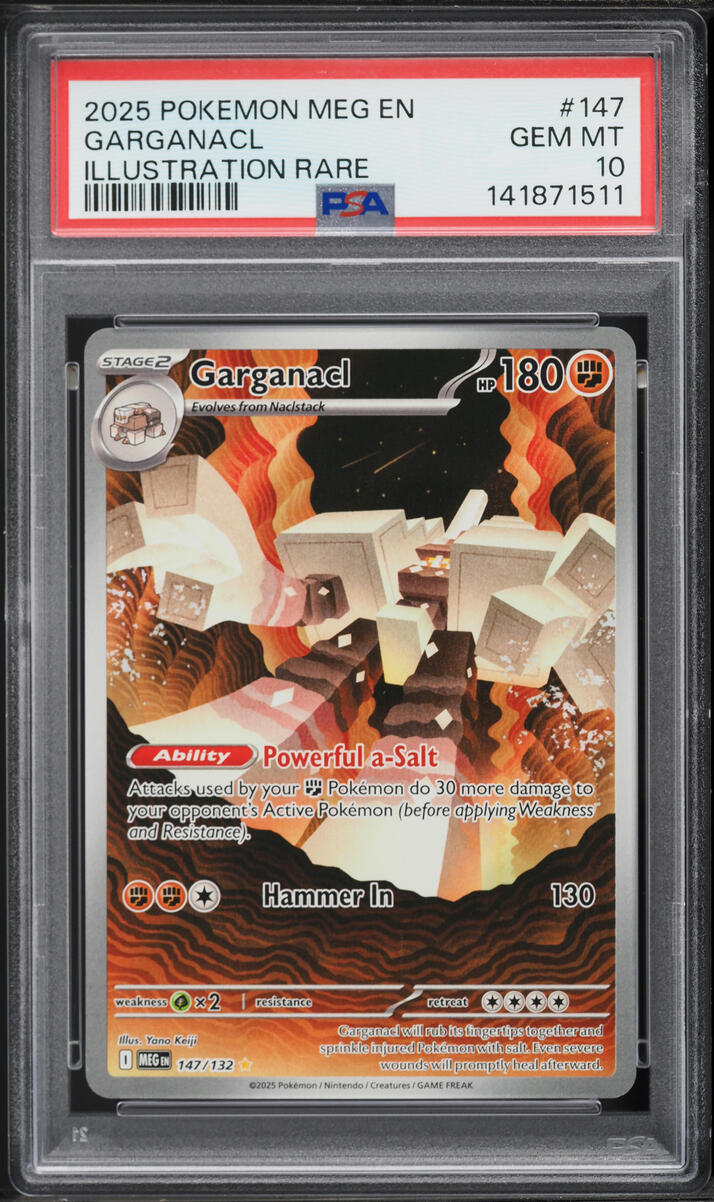 2025 Pokemon Mega Evolution IR Garganacl #147 PSA 10 GEM MINT