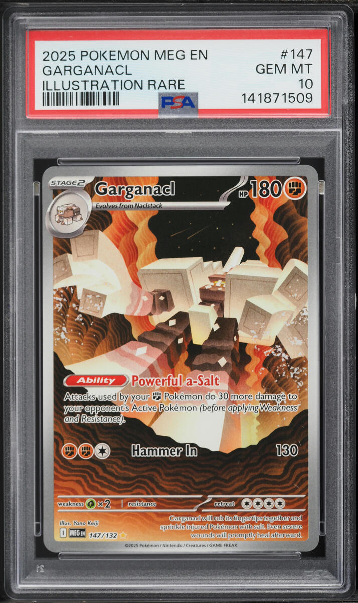 2025 Pokemon Mega Evolution IR Garganacl #147 PSA 10 GEM MINT