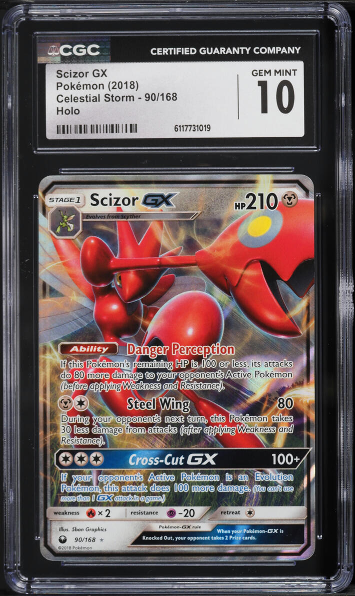 2018 Pokemon Sun & Moon Celestial Storm Scizor GX #90 CGC 10 GEM MINT