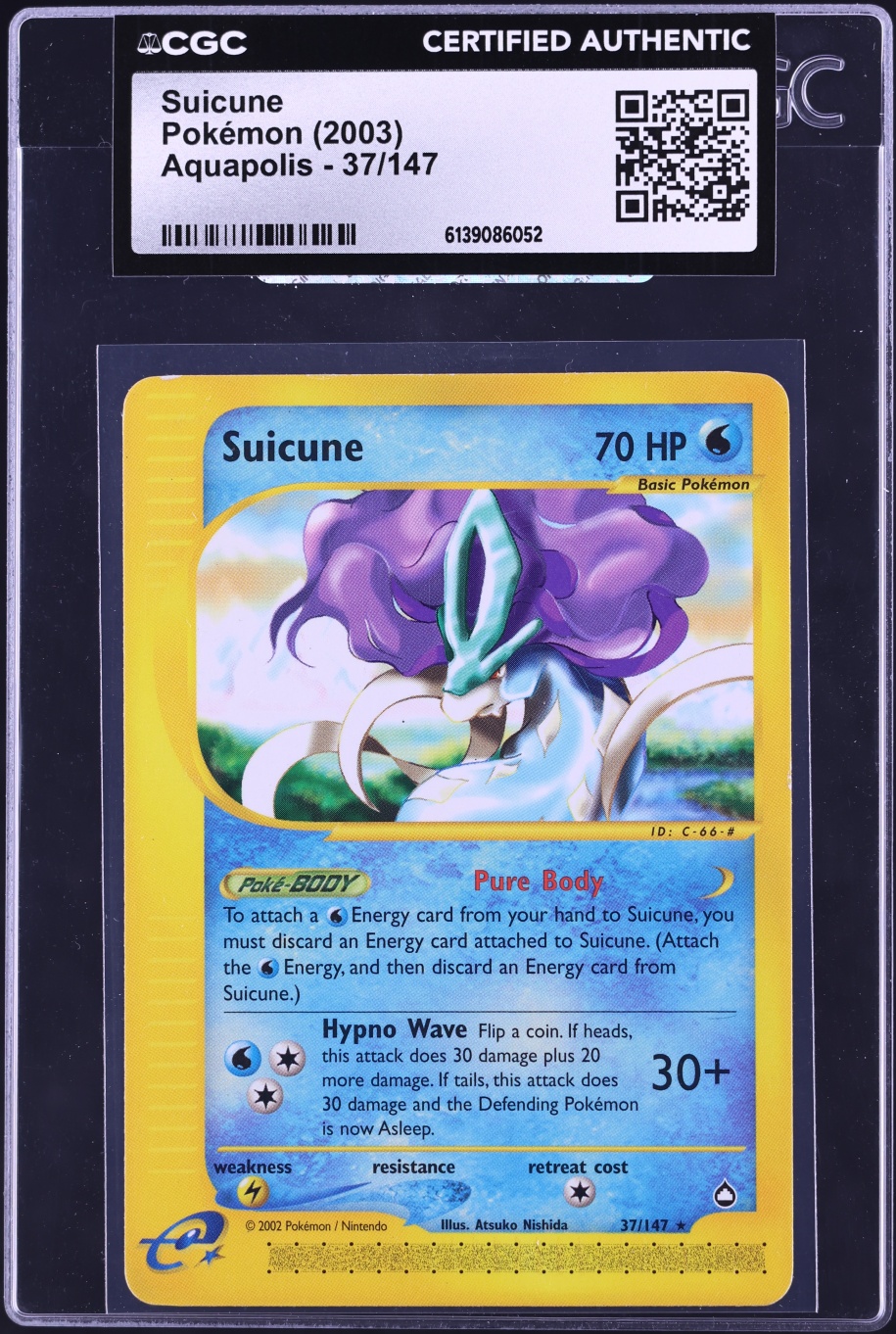 2003 Pokemon Aquapolis Suicune #37 CGC AUTH