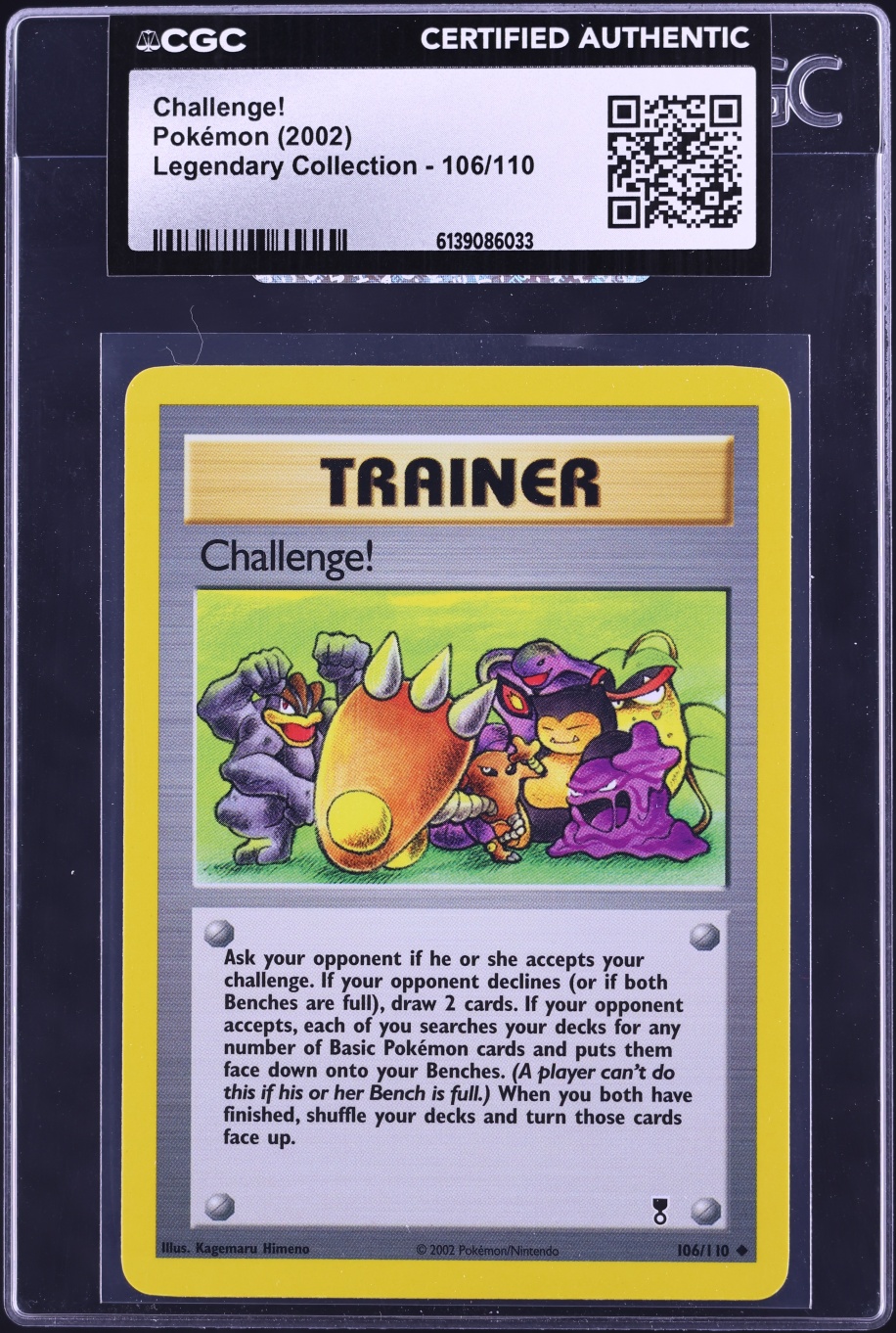 2002 Pokemon Legendary Collection Challenge! #106 CGC AUTH