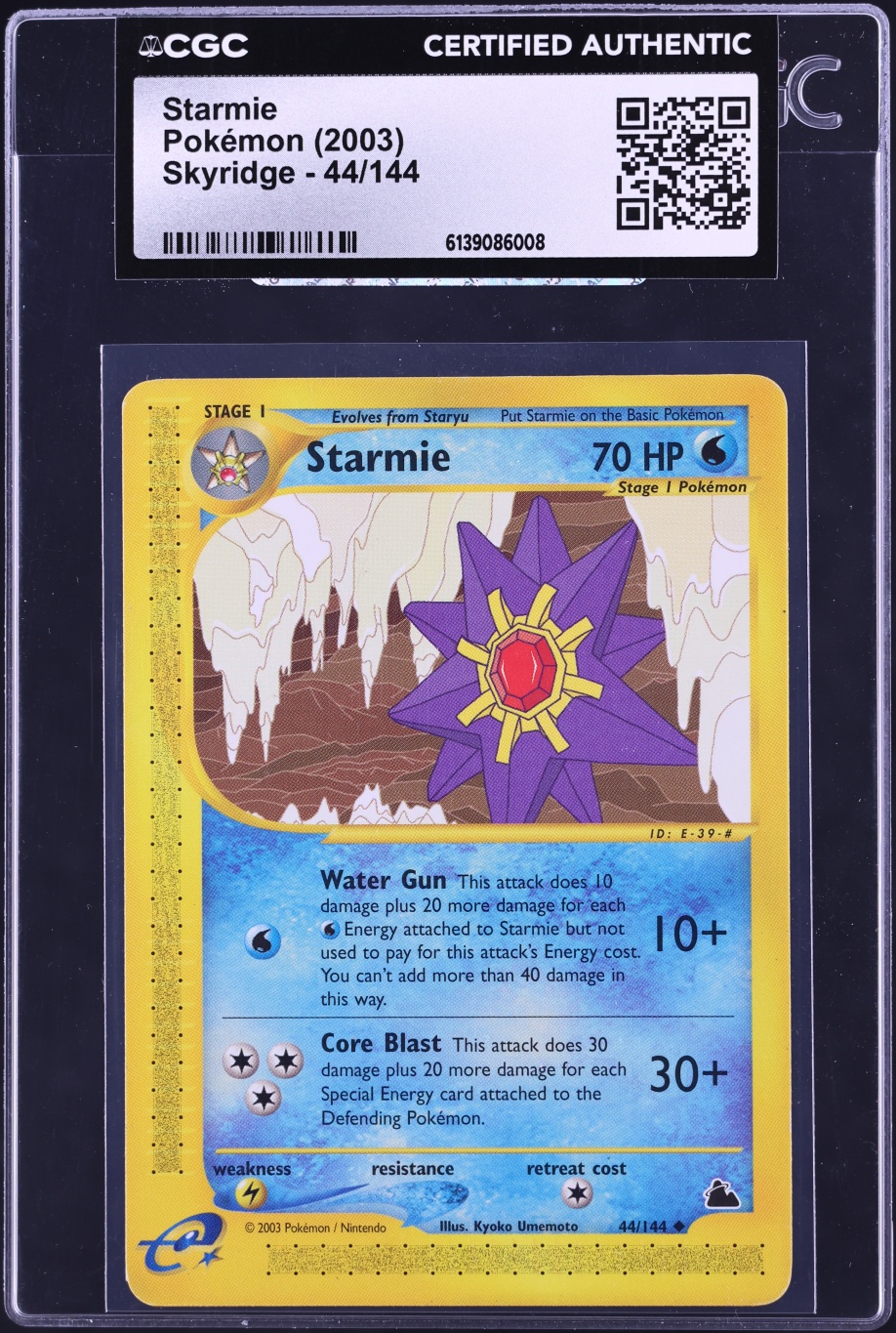 2003 Pokemon Skyridge Starmie #44 CGC AUTH