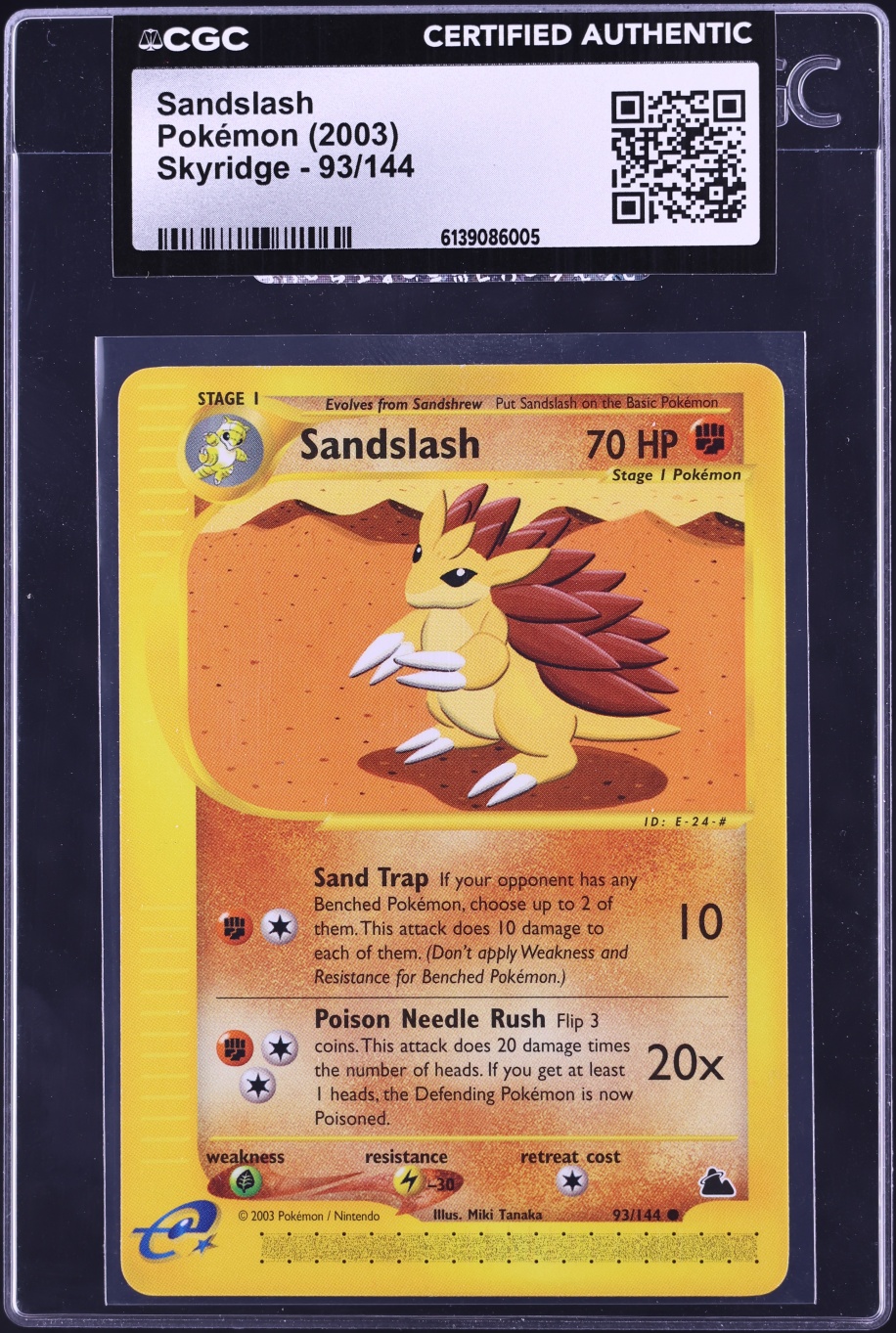 2003 Pokemon Skyridge Sandslash #93 CGC AUTH