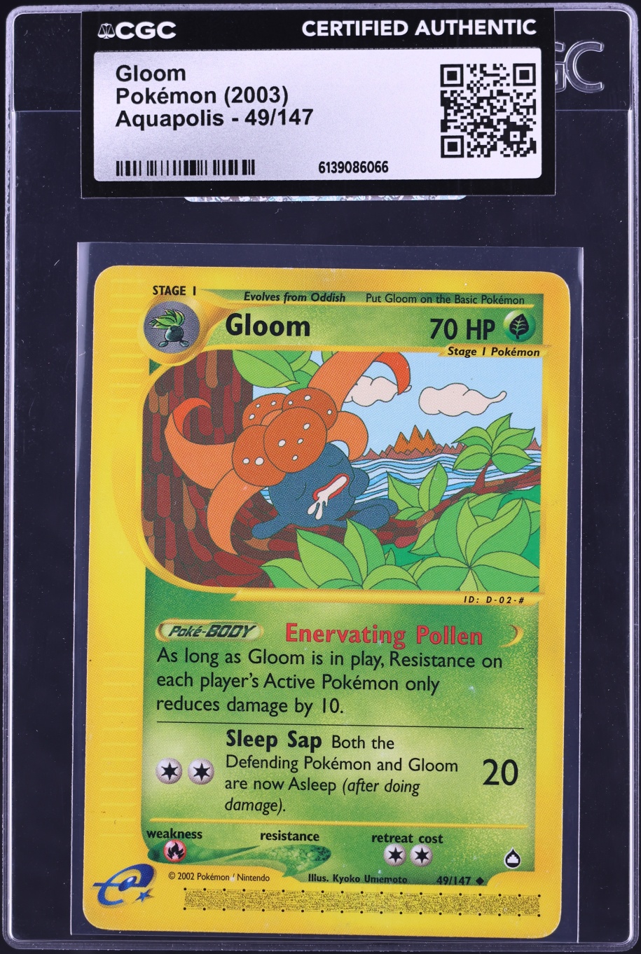 2003 Pokemon Aquapolis Gloom #49 CGC AUTH