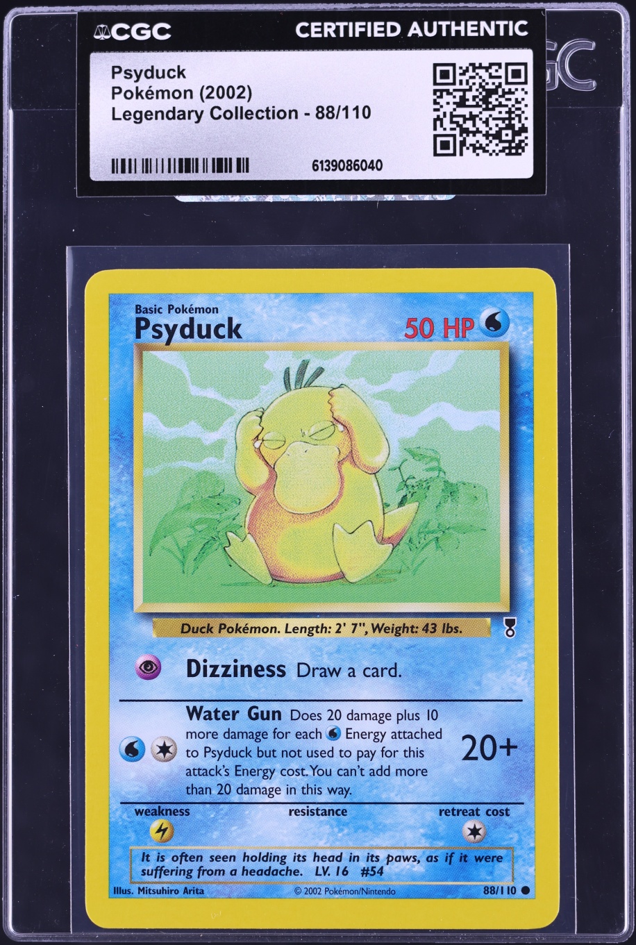2002 Pokemon Legendary Collection Psyduck #88 CGC AUTH