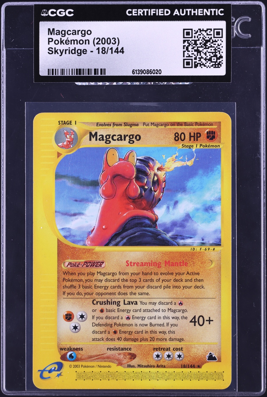 2003 Pokemon Skyridge Magcargo #18 CGC AUTH