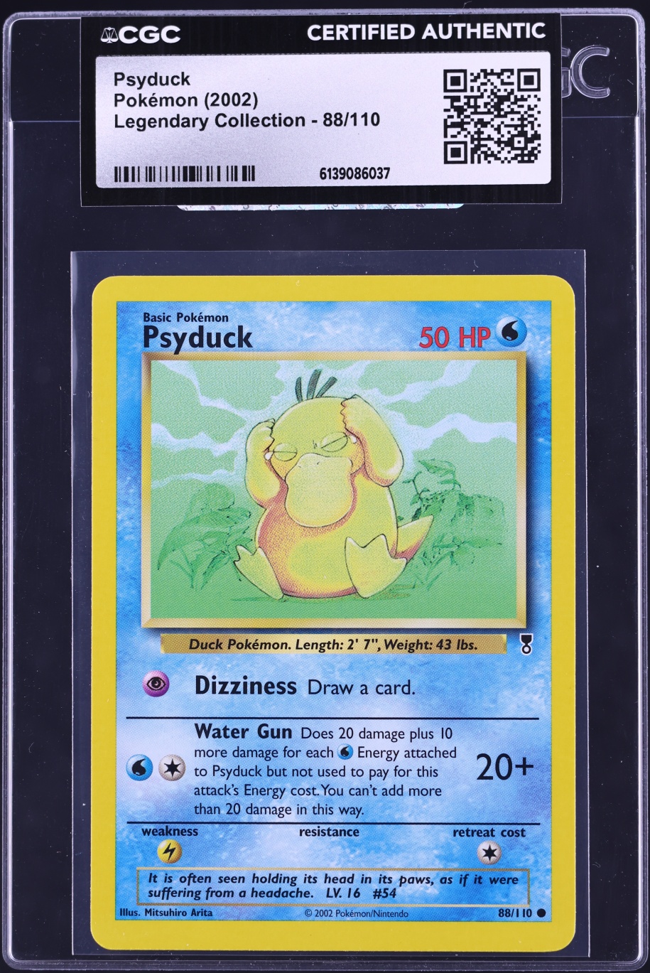 2002 Pokemon Legendary Collection Psyduck #88 CGC AUTH