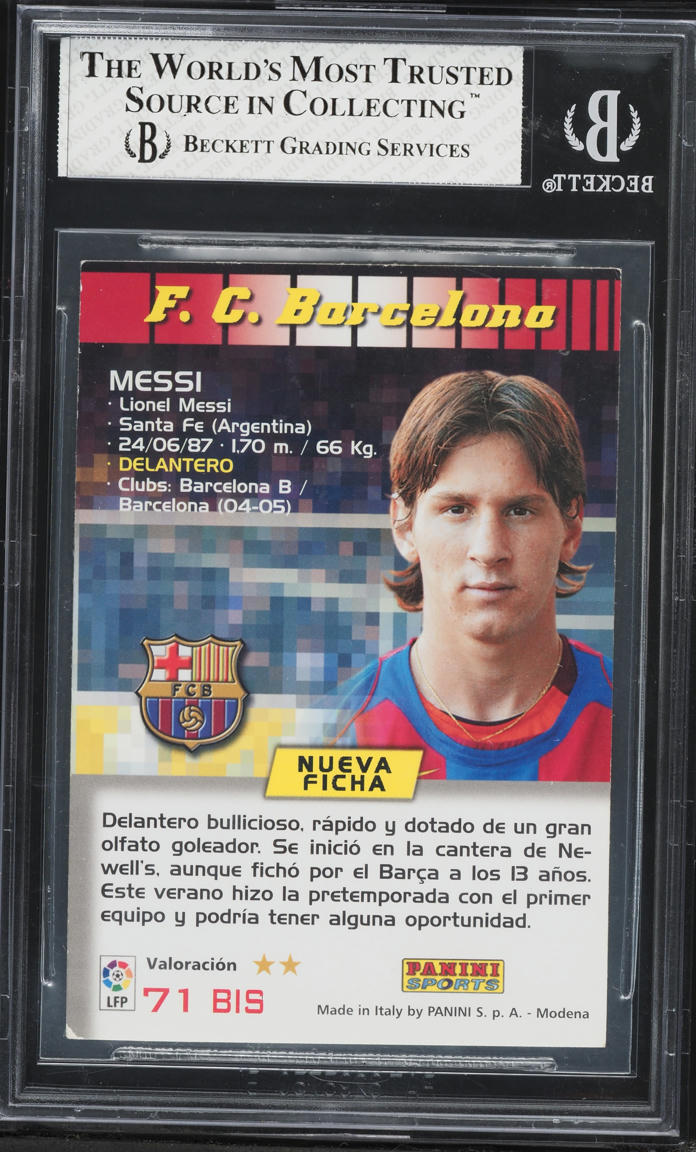 2004 Panini Megacracks La Liga Lionel Messi #71BIS BGS 4.5 VGEX+