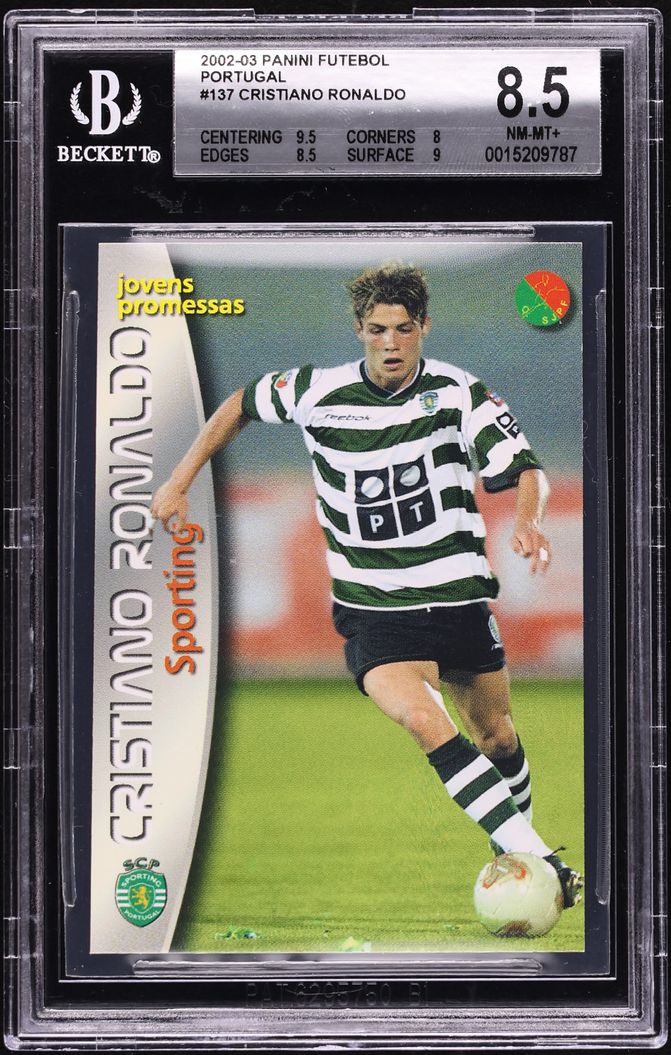 2003 Panini Sports Mega Craques Cristiano Ronaldo ROOKIE #137 BGS 8.5 NM-MT+