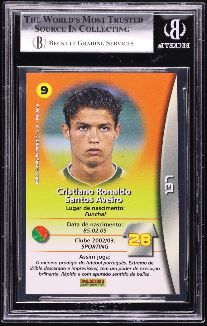 2003 Panini Sports Mega Craques Cristiano Ronaldo ROOKIE #137 BGS 8.5 NM-MT+