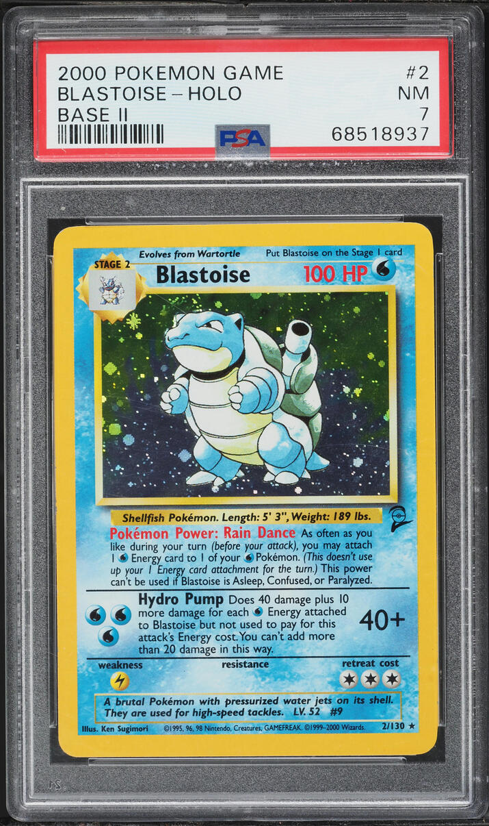 2000 Pokemon Base Set 2 Holo Blastoise #2 PSA 7 NRMT