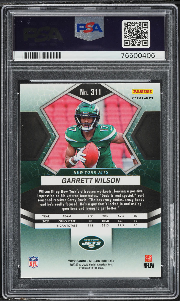 2022 Panini Mosaic Genesis Garrett Wilson ROOKIE #311 PSA 10 GEM MINT
