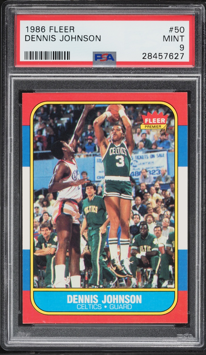 1986 Fleer Basketball Dennis Johnson #50 PSA 9 MINT