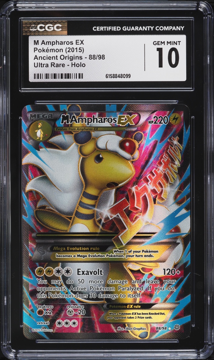 2015 Pokemon XY Ancient Origins Full Art M Ampharos EX #88 CGC 10 GEM MINT