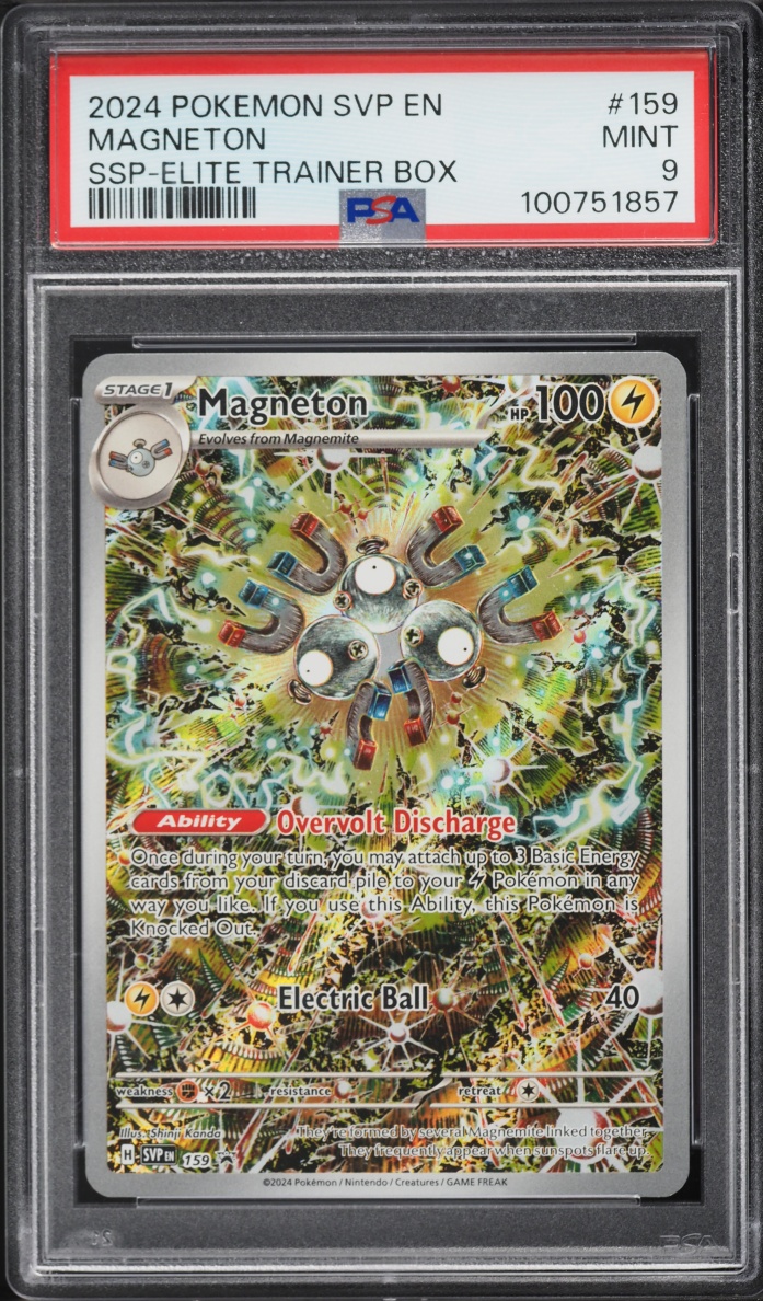 2024 Pokemon Scarlet & Violet Promo Surging Sparks ETB Alt Art Magneton #159 PSA 9 MINT