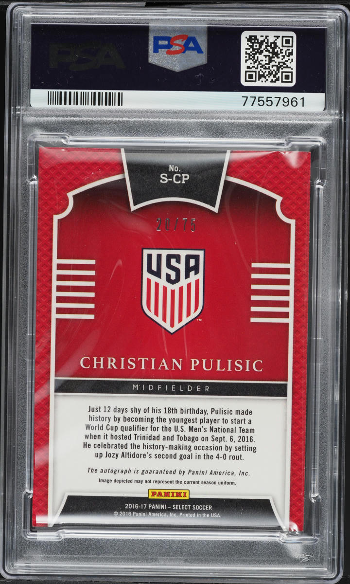 2016 Select Signature Christian Pulisic ROOKIE AUTO /75 #S