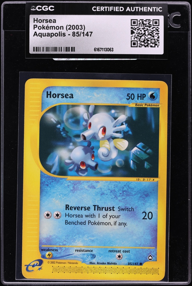 2003 Pokemon Aquapolis Horsea #85 CGC AUTH