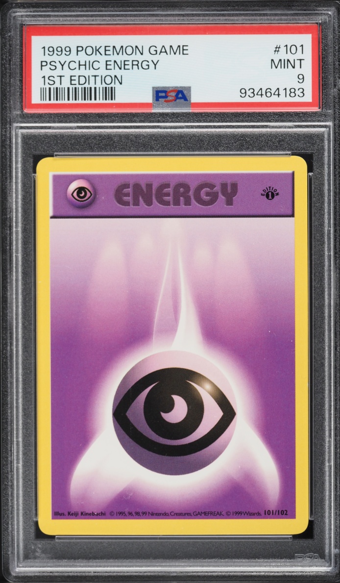 1999 Pokemon Base Set Shadowless 1st Edition Psychic Energy #101 PSA 9 MINT