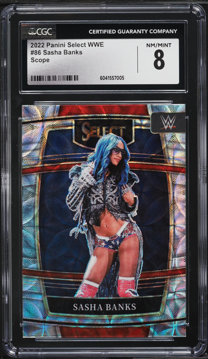 2022 Select WWE Concourse Scope Prizm Sasha Banks #86 CGC 8 NM-MT
