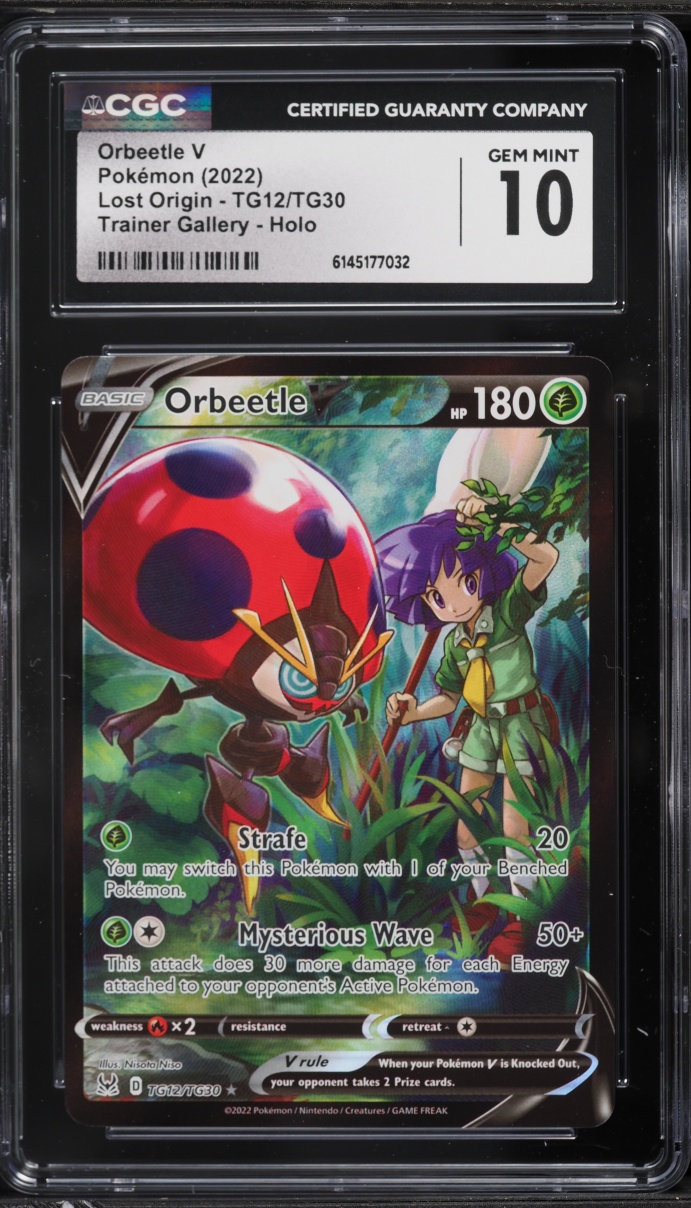 2022 Pokemon Sword & Shield Lost Origin Trainer Gallery CHR Orbeetle V #TG12 CGC 10 GEM MINT