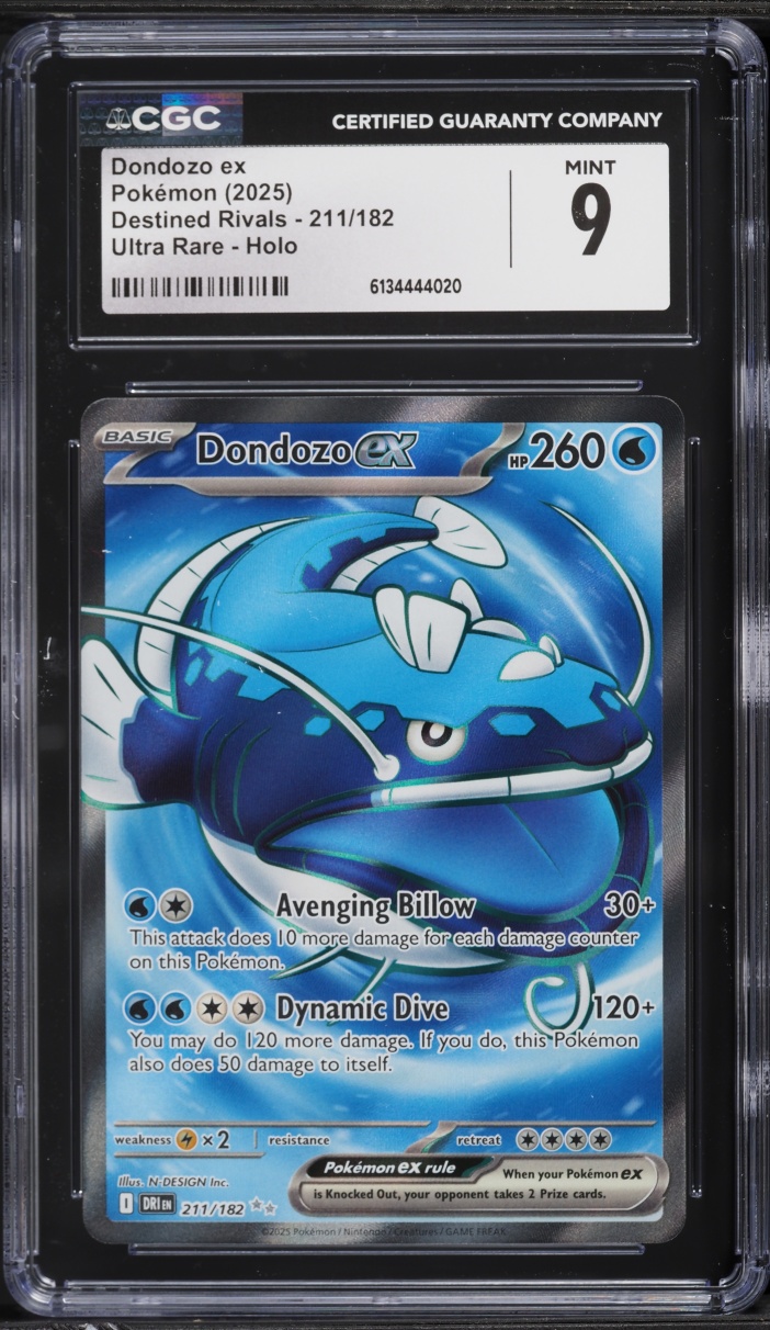 2025 Pokemon Scarlet & Violet Destined Rivals Full Art Dondozo ex #211 CGC 9 MINT