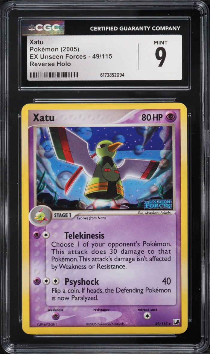 2005 Pokemon EX Unseen Forces Reverse Holo Xatu #49 CGC 9 MINT