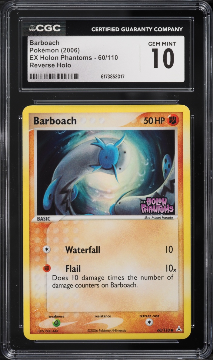 2006 Pokemon EX Holon Phantoms Reverse Holo Barboach #60 CGC 10 GEM MINT