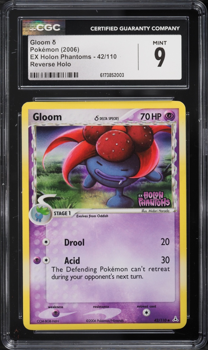 2006 Pokemon EX Holon Phantoms Reverse Holo Gloom #42 CGC 9 MINT