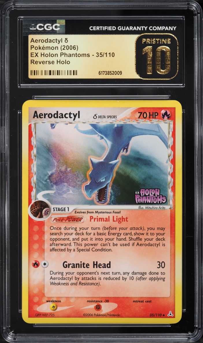 2006 Pokemon EX Holon Phantoms Reverse Holo Aerodactyl #35 CGC 10 PRISTINE