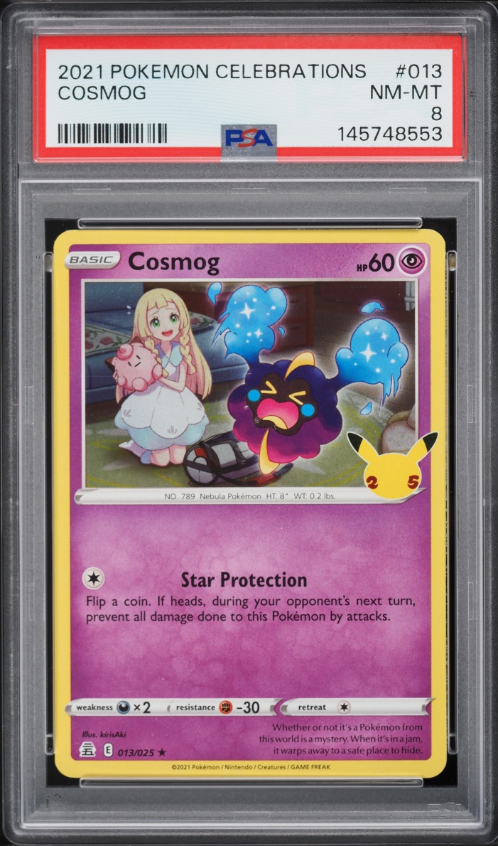 2021 Pokemon Sword & Shield Celebrations Holo Cosmog #13 PSA 8 NM-MT