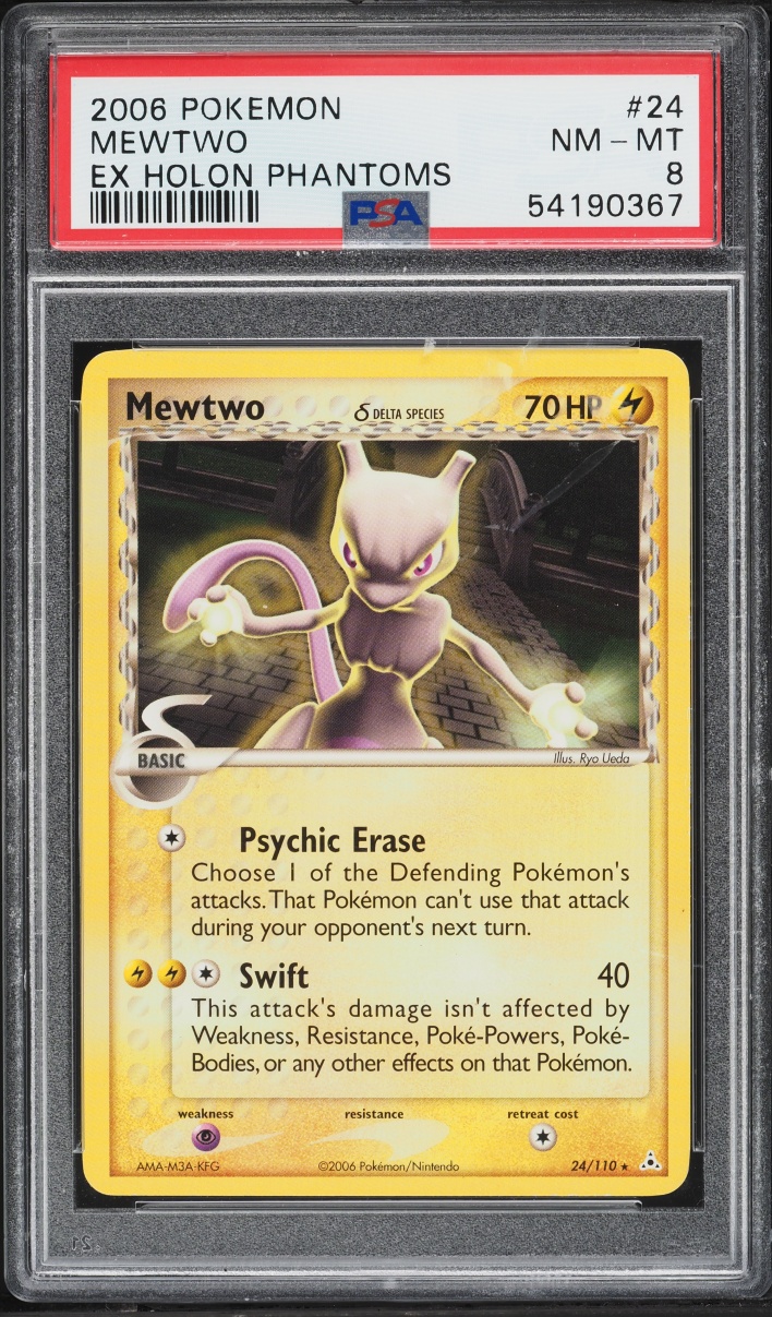 2006 Pokemon EX Holon Phantoms Mewtwo #24 PSA 8 NM-MT