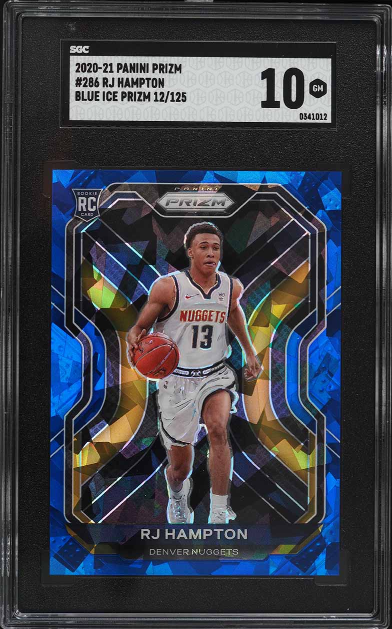 2020 Panini Prizm Blue Ice RJ Hampton ROOKIE /125 #286 SGC 10 GEM MINT