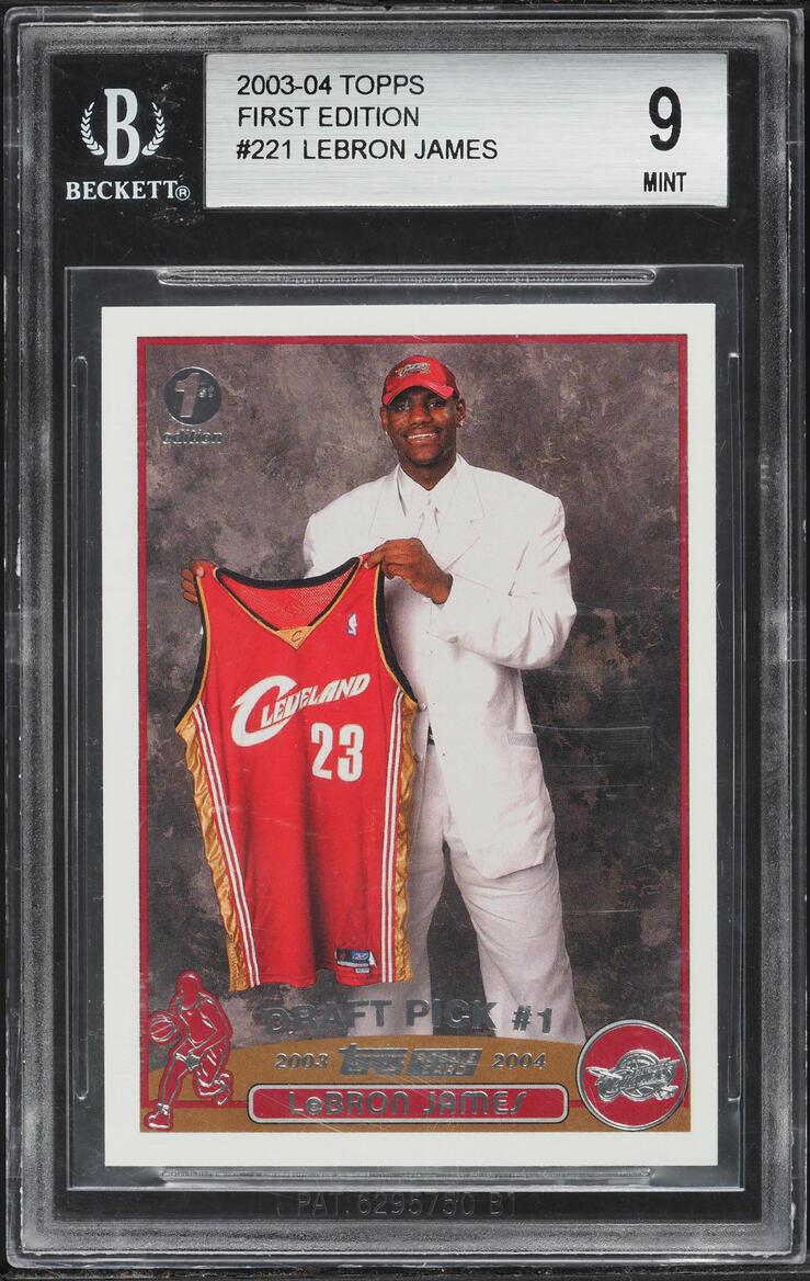 2003 Topps Basketball First Edition LeBron James ROOKIE #221 BGS 9 MINT