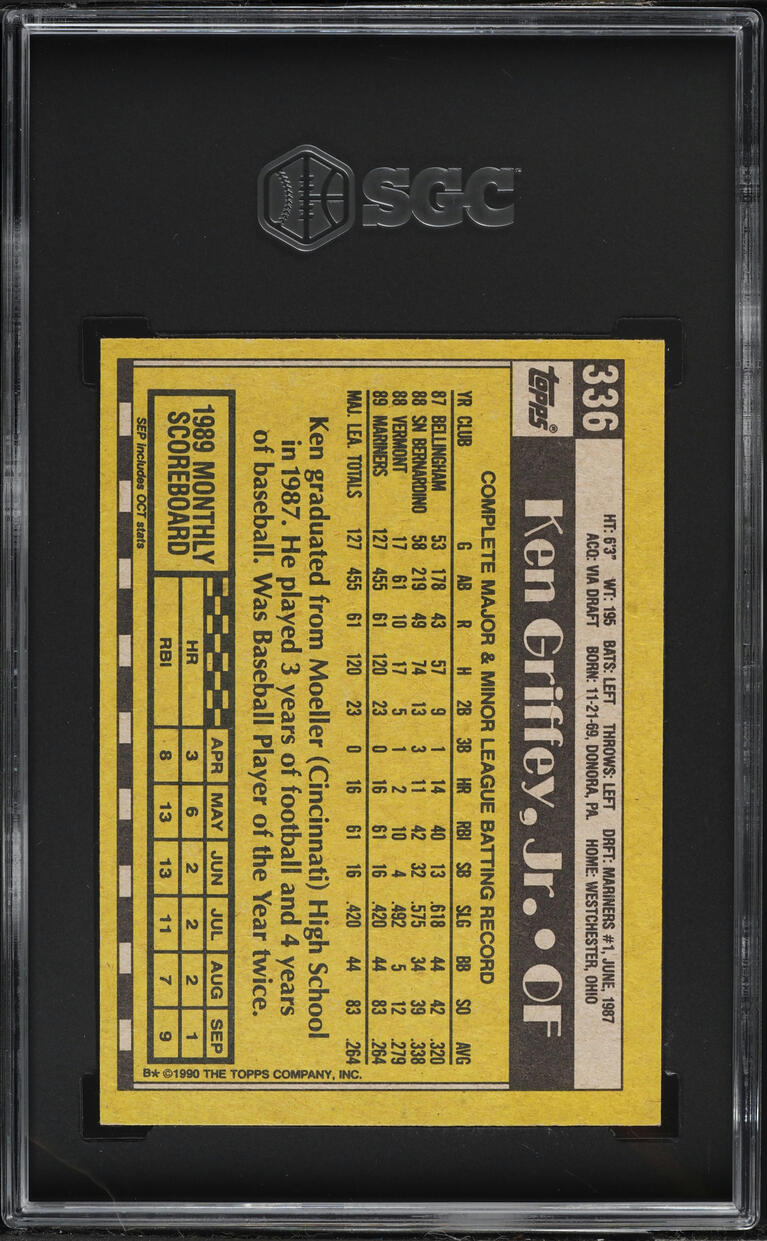 1990 Topps Ken Griffey Jr. #336 SGC 8.5 NM-MT+
