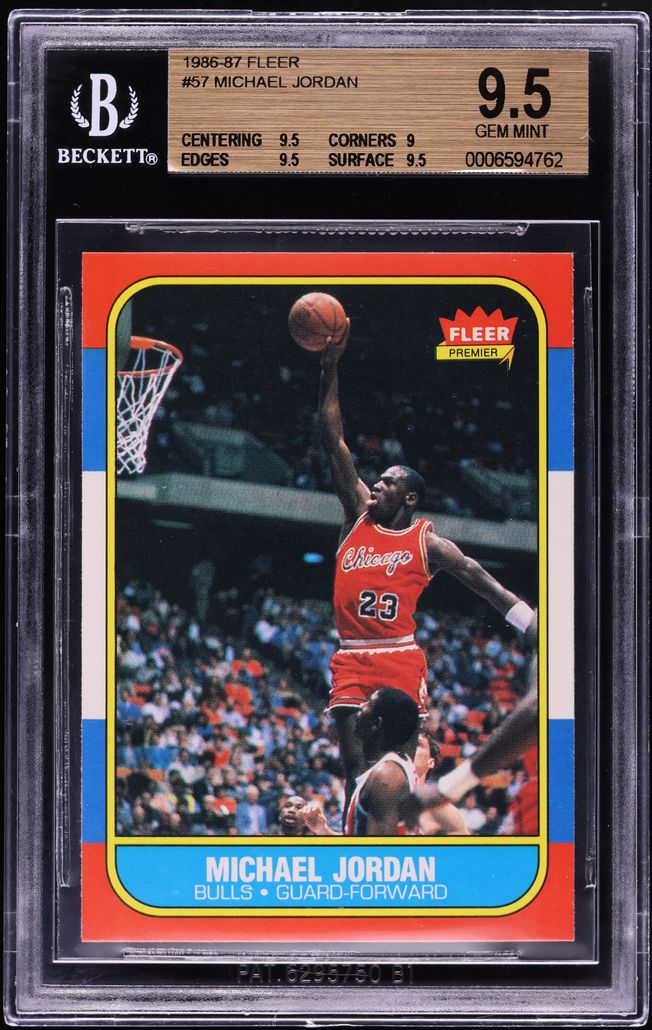 1986 Fleer Basketball Michael Jordan ROOKIE #57 BGS 9.5 GEM MINT