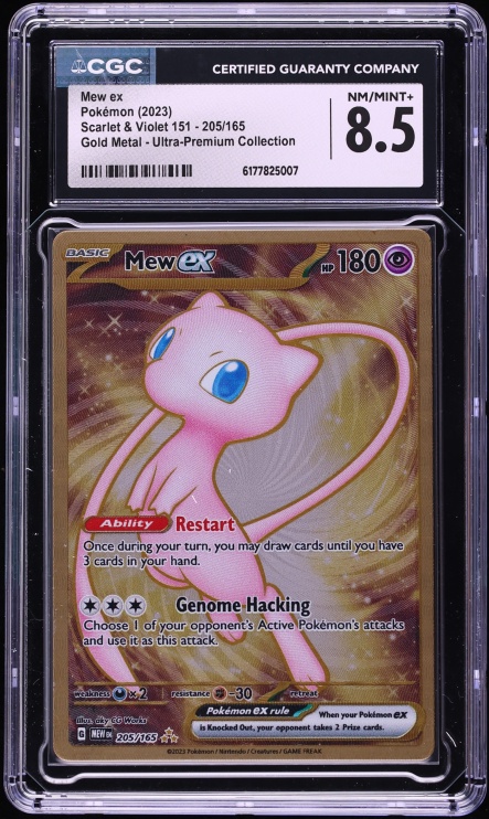 2023 Pokemon Scarlet & Violet 151 UPC Metal Gold Rare Mew ex #205 CGC 8.5 NM-MT+