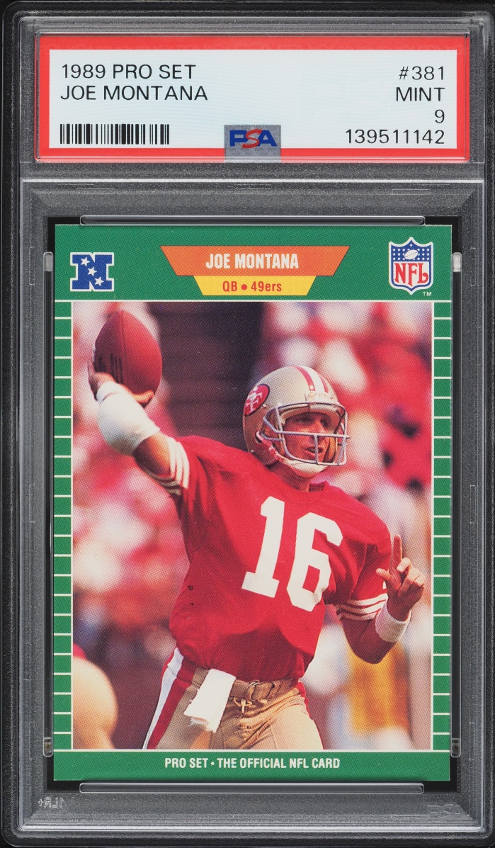 1989 Pro Set Football Joe Montana #381 PSA 9 MINT
