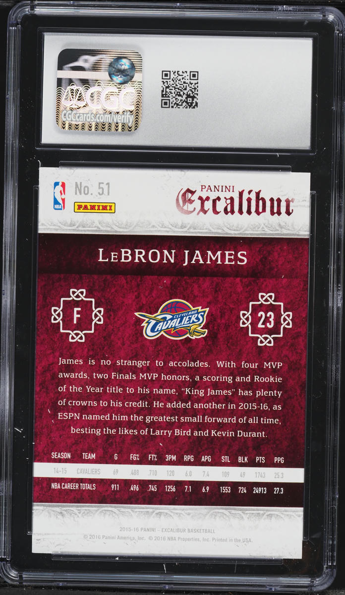 2015 Panini Excalibur LeBron James #51 CGC 9 MINT
