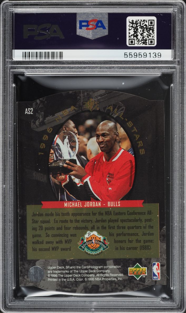 1995 SP All-Stars Gold Die-Cut Michael Jordan #AS2 PSA 10 GEM MINT