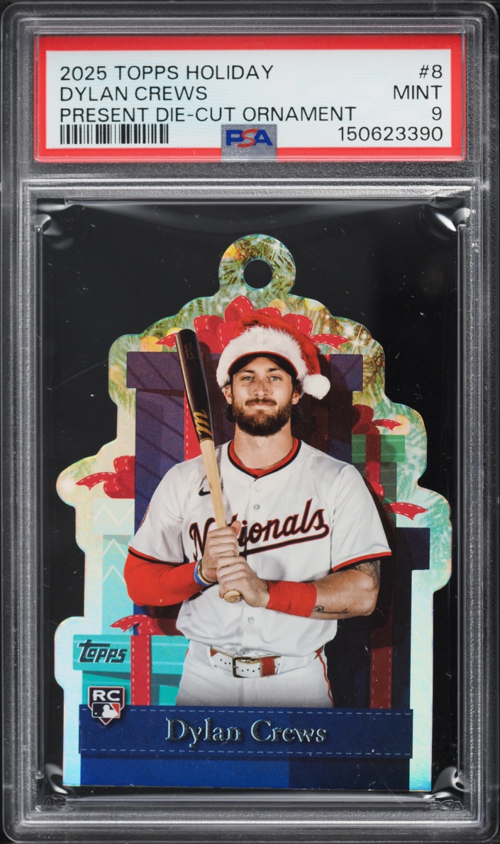 2025 Topps Holiday Present Ornament Die-Cut Dylan Crews ROOKIE #PO-8 PSA 9 MINT