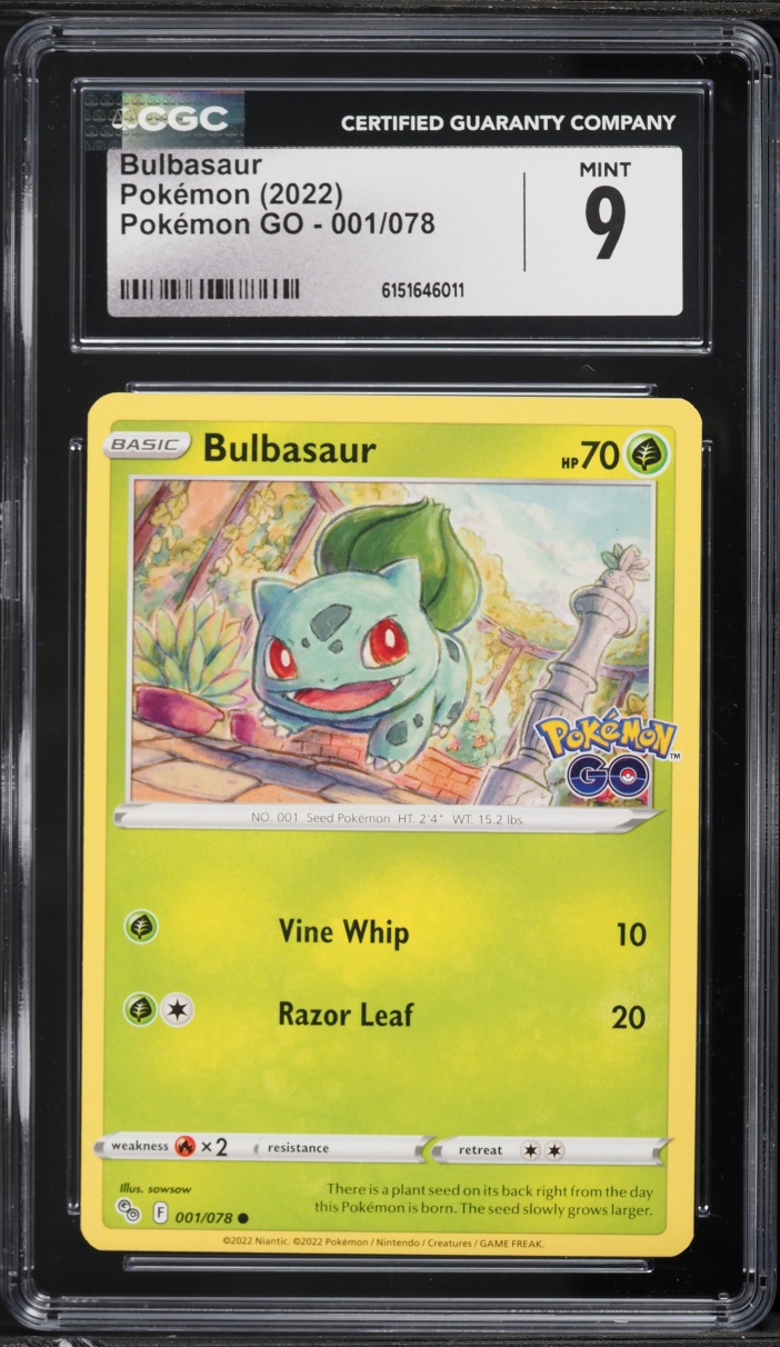 2022 Pokemon Sword & Shield Pokemon GO Bulbasaur #001 CGC 9 MINT