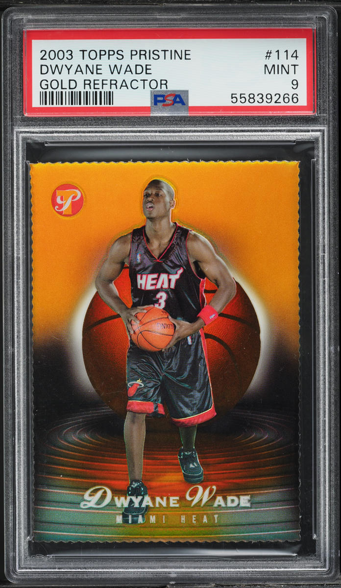 2003 Topps Pristine Gold Refractor Dwyane Wade ROOKIE /99 #114 PSA 9 MINT - Main Image