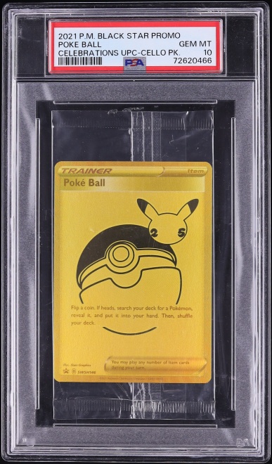 2021 Pokemon Black Star Promo Celebrations Poke Ball Cello Pack PSA 10 GEM MINT