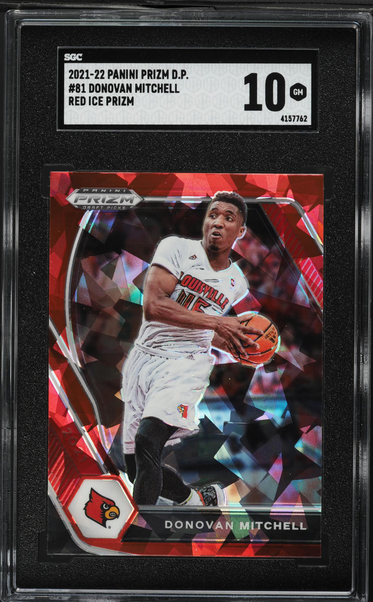 2021 Panini Prizm Draft Red Ice Donovan Mitchell #81 SGC 10 GEM MINT