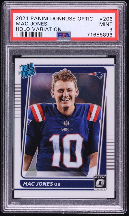 2021 Donruss Optic Variation Holo Prizm Mac Jones ROOKIE #206 PSA 9 MINT